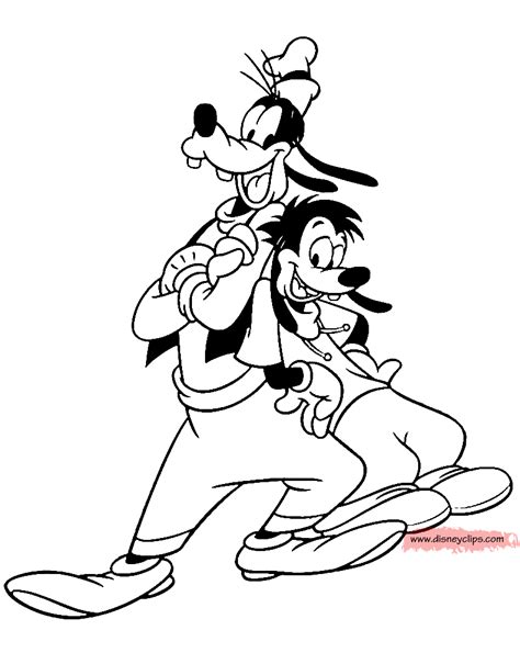 Goofy coloring pages feature this endearing friend of mickey mouse along with his other friends like donald duck, minnie mouse and pluto in different themes and backgrounds. Goof Troop Coloring Pages | Disneyclips.com