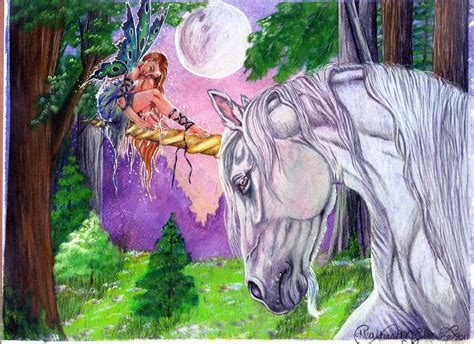 Fairy Ride Fairy And Unicorn Art Print 11 X 14 In 2021 Unicorn Art