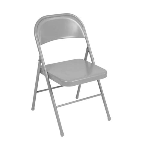 Cosco Gray Standard Folding Chair With Solid Seat Indoor In The