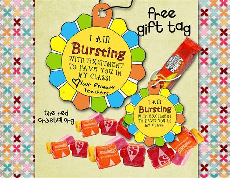 Free T Tag Back To Class Printable For Starburst Candy