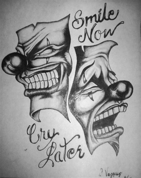 Smile Now Cry Later Sketch Tattoo Cry Later Smile Tattoos Sad Face Happy Theatre Mask Forearm
