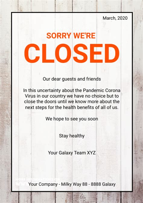 Copy Of Sorry Were Temporarily Closed Flyer Poster Postermywall