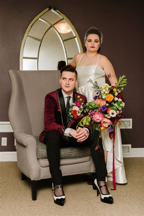 Low Key Diy Utah Wedding With Punk And Vintage Touches Equally Wed Lgbtq Wedding Magazine