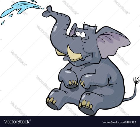 Elephant Squirting Water Royalty Free Vector Image