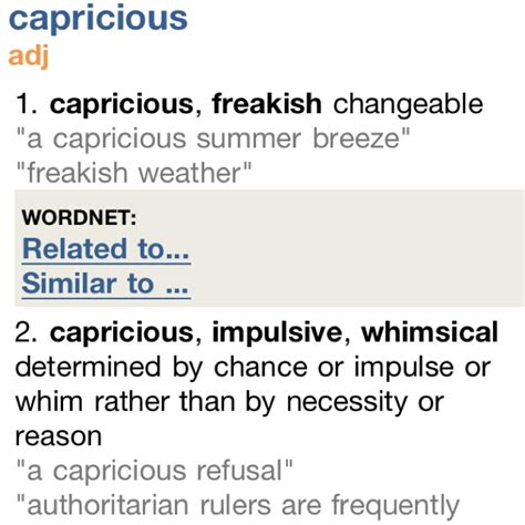 Capricious Word Of The Day Words Impulsive