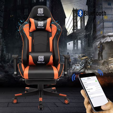 A lot of gaming chairs right now work with a variety of gaming systems like the playstation 4 or the xbox it may not be the cheapest gaming chair with speakers and vibration but you know that it will last for a long time. High-Back Ergonomic Swivel Gaming Chair w/ Bluetooth ...