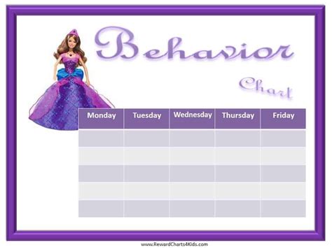 Free Princess Behavior Chart