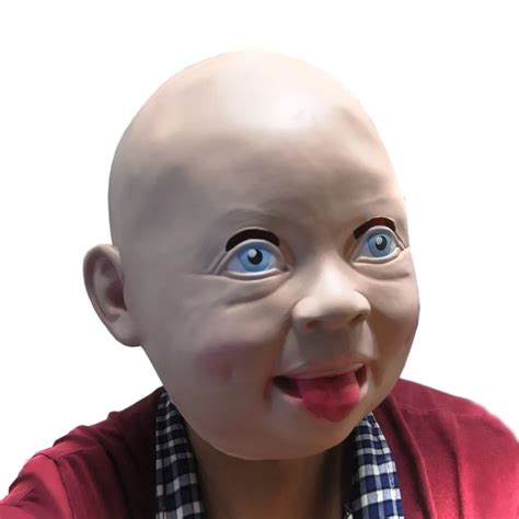 Funny Halloween Costume Prop Lovely Baby Full Head Latex Rubber Mask