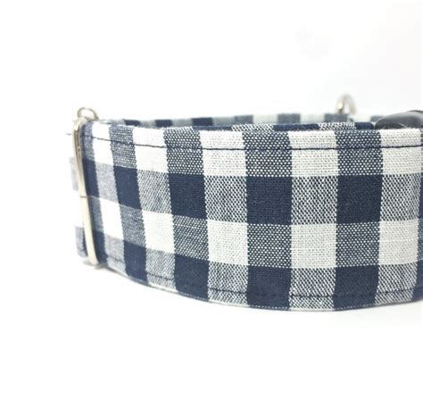 Blue Gingham Dog Collar Navy Gingham Dog Collar Pet Collar Etsy