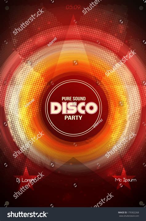 Disco Party Flyer Background Template Vector Stock Vector Royalty Free