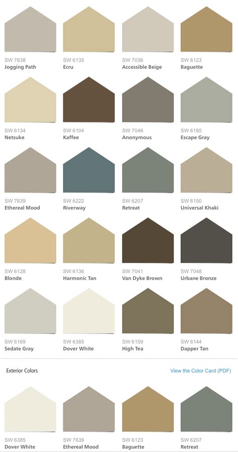Choosing The Right Exterior Paint Color With Sherwin Williams Chart