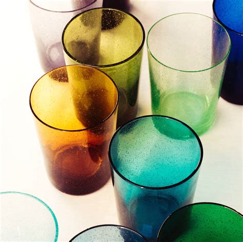 Recycled Handmade Bubble Glass Tumbler Set Of Six By British Colour