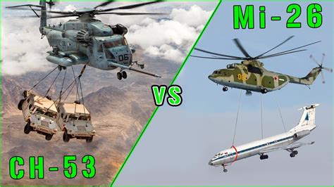 Ch 53 Vs Mi 26 Best Heavy Lift Cargo Helicopter Youtube