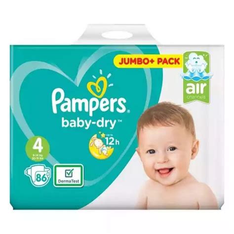 Pampers Baby Dry Size 4 Jumbo Plus Belt 9 14 Kg 86 Pcs