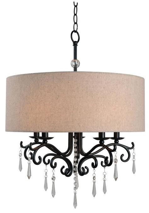 Kenroy Home 93368ORB Lucille 5 Light Chandelier Drum Shade Chandeliers