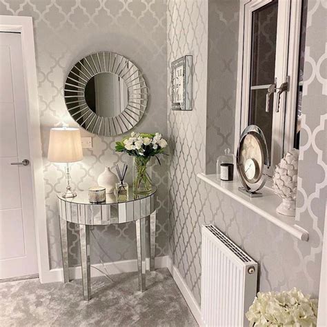 Camden Trellis Wallpaper In Soft Grey And Silver Grey Wallpaper