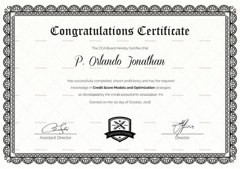 Congratulations Certificate Template