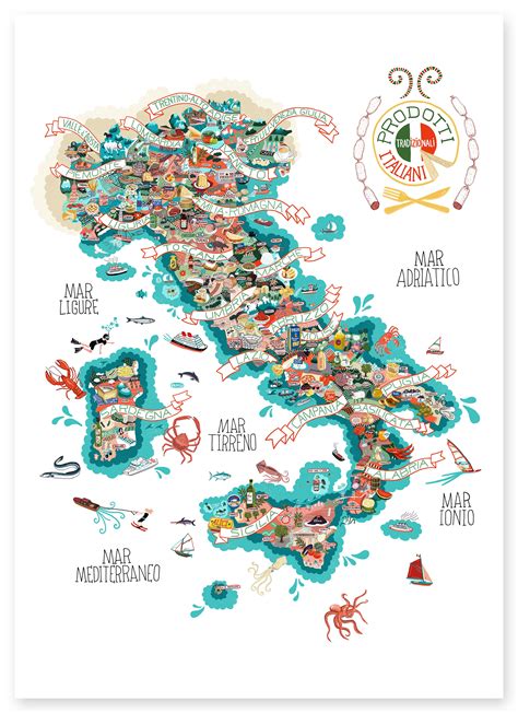 Italy Food Italy Map Illustrated Map Map Illustration