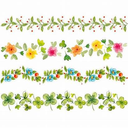 Borders Watercolor Clipart Floral Border Hand Flower