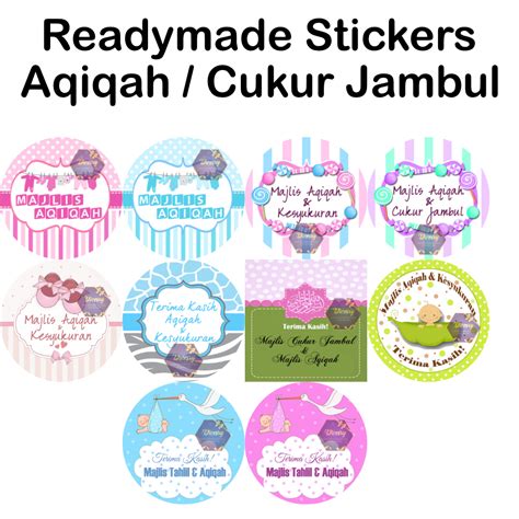 Readymade Stickers Aqiqah Dicesry T And Favor Malaysia