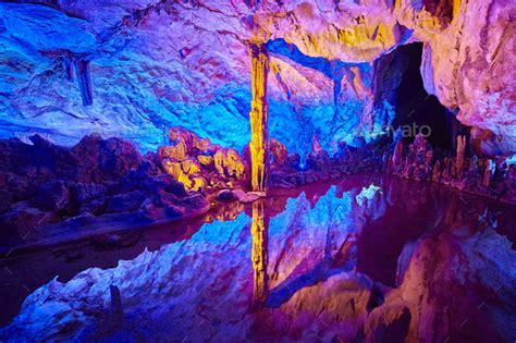 The Reed Flute Cave In Guilin China Stock Photo By Maciejbledowski