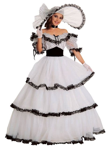 Southern Belle Black And White Adult Costume