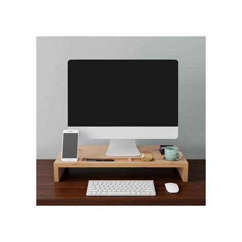 Lavish Home 83 128 Wooden Eco Friendly Bamboo Monitor Stand At