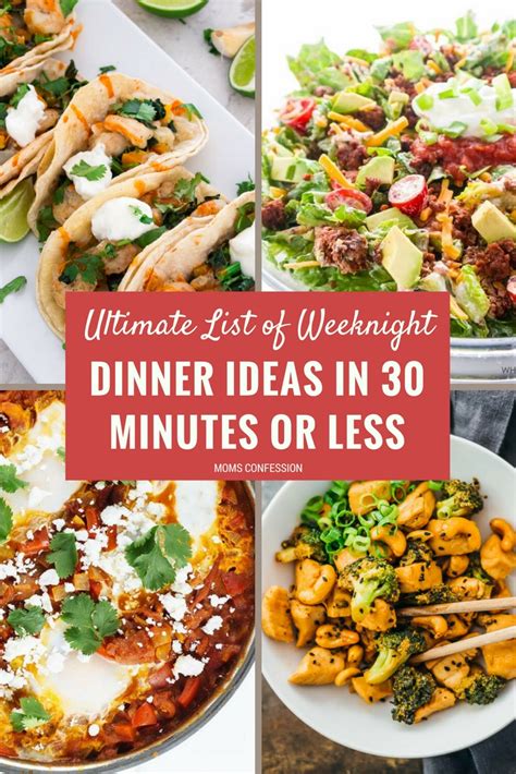 Mar 16, 2020 · the collection of healthy dinner ideas above just gives you a taste of all the delicious meals you can enjoy around the table. The Ultimate List of Weeknight Dinner Ideas Ready in 30 ...