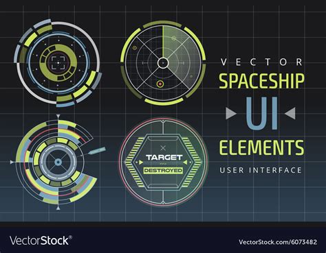 Ui Hud Infographic Interface Web Elements Vector Image