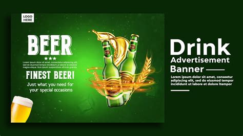 How To Create A Drink Advertisement Banner Design Beer Photoshop