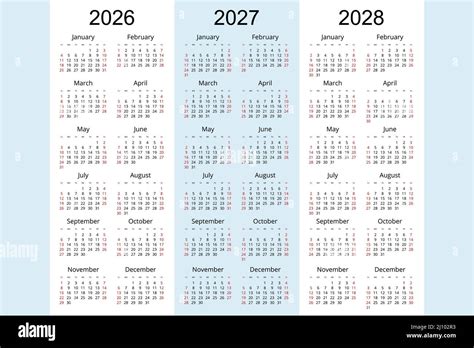 Calendar Planner 2026 2027 2028 Corporate Design Planner Template