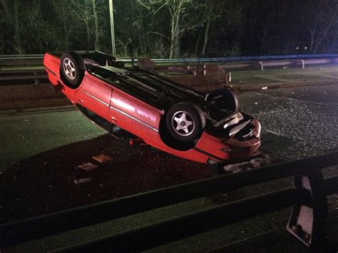 Car Flips On Top In Early Morning Crash