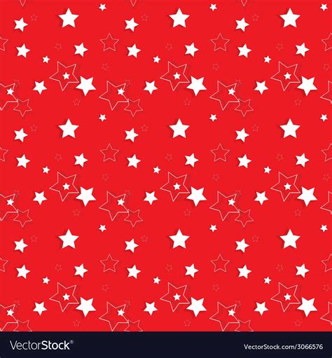 White Stars On A Red Background Seamless Pattern Vector Image