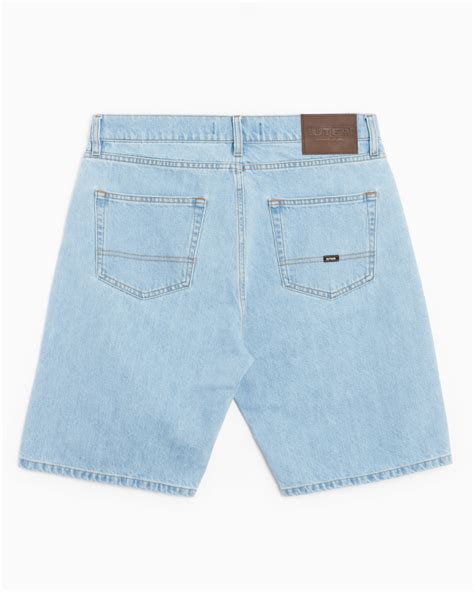 Iuter Regular Mens Denim Shorts Blauw 23sids01 Light Blue Shop Online