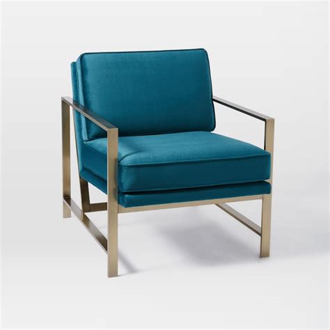 A wide variety of metal frame armchair options are available to you, such as home furniture, commercial furniture.you can also choose from modern, contemporary and traditional metal frame armchair,as well as from fabric, synthetic leather, and wooden. Metal Frame Upholstered Chair - Celestial Blue | west elm UK