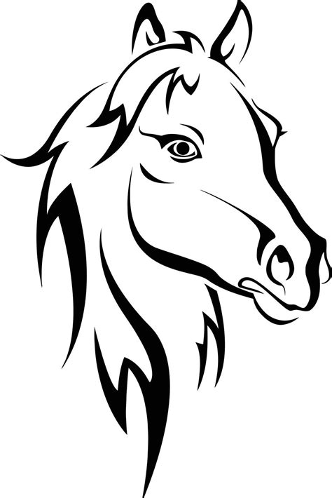 Horse Stencil Cdr File Horse Art Horse Head Horse Outline Horse