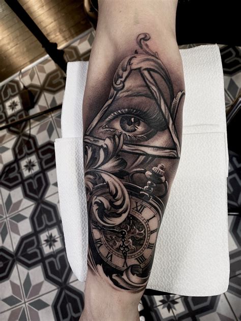 Clock And Eye Tattoo Eye Tattoo Tattoos Arm Tattoo