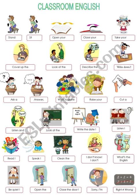 Classroom English Esl Worksheet By Chibini