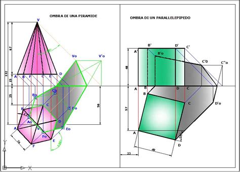 Ombre Di Solidi In Proiezione Ortogonale - Disegno: Ombra di piramide e parallelepipedo
