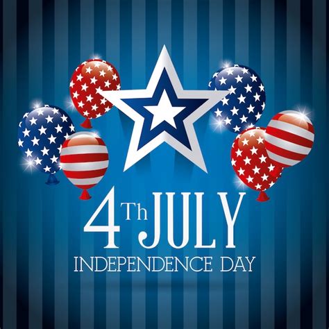 Happy Independence Day Greeting Card 4th July Usa Design Vector