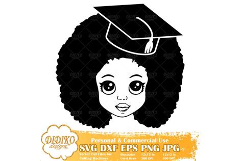 Black Girl Graduation Svg Black And Educated Svg Afro Girl