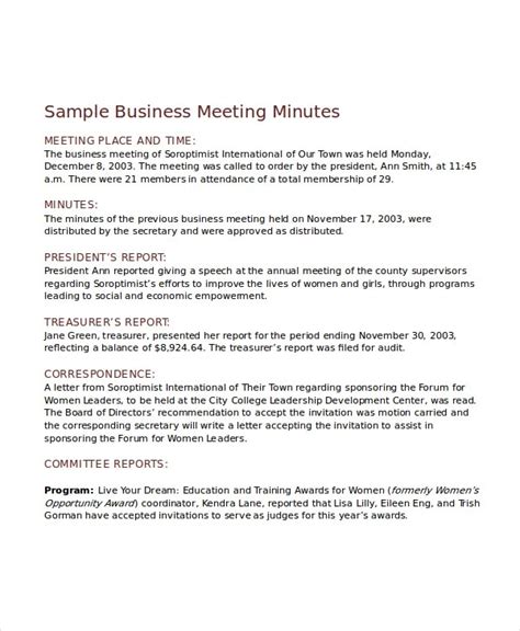 How To Write Minutes Of A Meeting Email Aitken Words