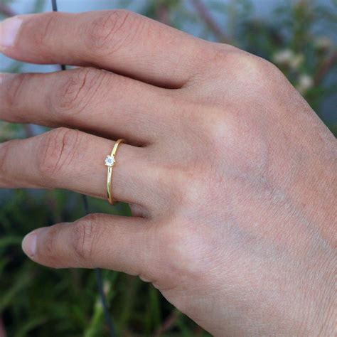 Gold Dainty Engagement Ring