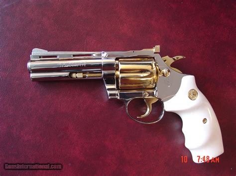 Colt Diamondback 384 Fully Refinished In Bright Nickel With 24k Gold