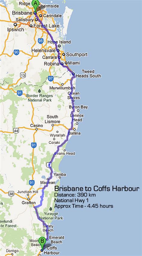 Brisbane To Sydney Map Map Of Beacon
