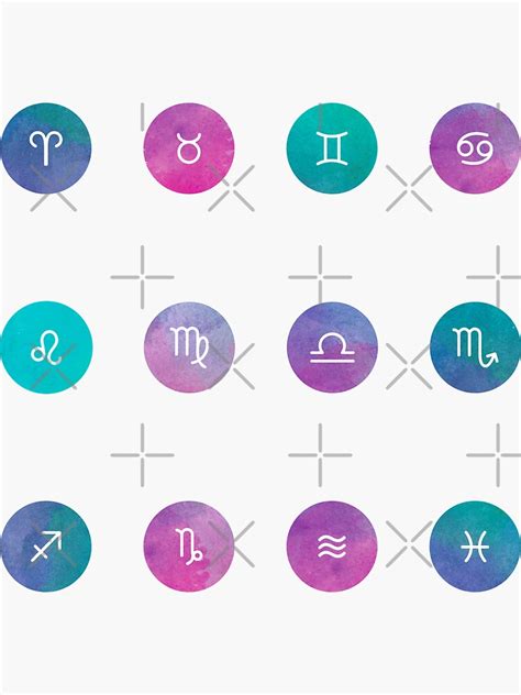 Watercolor Zodiac Signs Sticker Pack Sticker For Sale By