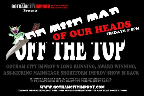 Off The Top Of Our Heads Location Tickets Maxamoo Theater And Performance Podcast