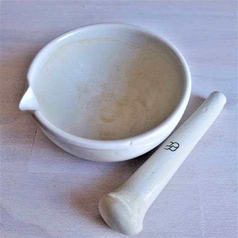 Porcelain Pestle And Mortar Apothecary Pharmaceutical Ware Etsy