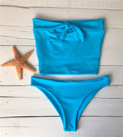 Bandeau Bikini Tube Top Cute Swimwear Custom Bikini Etsy