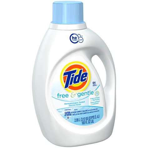 Tide Free and Gentle HE Liquid Laundry Detergent, 100 fl oz